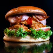 BBQ Chicken &amp; Bacon Burger